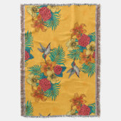 Hummingvogels en tropische bouquet, geel deken (Voorkant Verticaal)