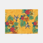 Hummingvogels en tropische bouquet, geel fleece deken (Voorkant (Horizontaal))