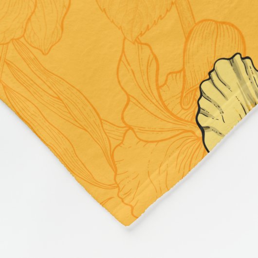 Hummingvogels en tropische bouquet, geel fleece deken (Hoek)