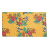 Hummingvogels en tropische bouquet, geel kussensloop (Achterkant-Links)