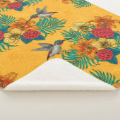 Hummingvogels en tropische bouquet, geel sherpa deken (3/4)
