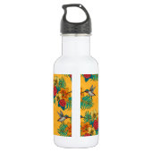 Hummingvogels en tropische bouquet, geel waterfles  (Achterkant)