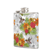 Hummingvogels en tropische bouquet heupfles (Links)