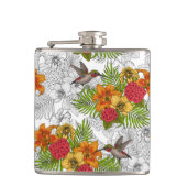 Hummingvogels en tropische bouquet heupfles (Voorkant)