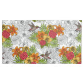 Hummingvogels en tropische bouquet kussensloop (Voorkant-Links)