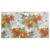 Hummingvogels en tropische bouquet kussensloop (Voorkant-Rechts)