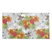 Hummingvogels en tropische bouquet kussensloop (Achterkant-Links)