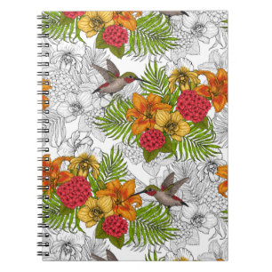Hummingvogels en tropische bouquet notitieboek