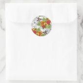 Hummingvogels en tropische bouquet ronde sticker (Tas)