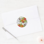 Hummingvogels en tropische bouquet ronde sticker (Envelop)