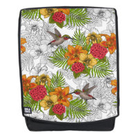 Hummingvogels en tropische bouquet