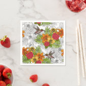 Hummingvogels en tropische bouquet servet (Insitu)