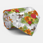 Hummingvogels en tropische bouquet stropdas (Opgerold)