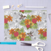 Hummingvogels en tropische bouquet tissuepapier (Craft)