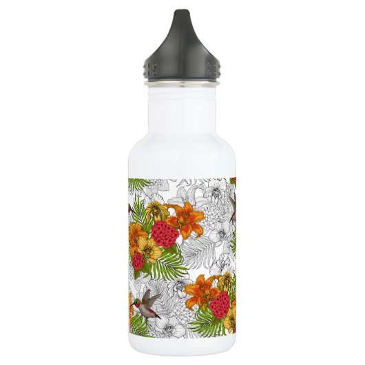 Hummingvogels en tropische bouquet waterfles  (Links)