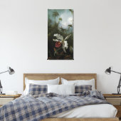 Hummingvogels en White Orchid van Martin J. Heade Canvas Afdruk (Insitu (Slaapkamer))