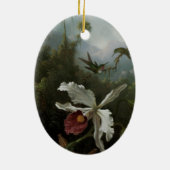 Hummingvogels en White Orchid van Martin J. Heade Keramisch Ornament (Achterkant)
