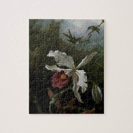 Hummingvogels en White Orchid van Martin J. Heade Legpuzzel (Verticaal)