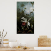 Hummingvogels en White Orchid van Martin J. Heade Poster (Keuken)