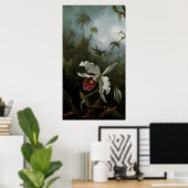 Hummingvogels en White Orchid van Martin J. Heade Poster (Thuiskantoor)