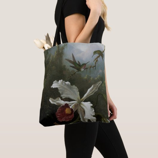 Hummingvogels en White Orchid van Martin J. Heade Tote Bag (Dichtbij)