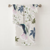 Hummingvogels en witte bloemen. bad handdoek (Insitu)
