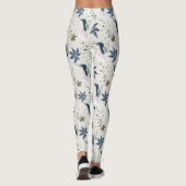 Hummingvogels en witte bloemen. leggings (Achterkant)