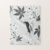 Hummingvogels en witte bloemen. legpuzzel (Verticaal)