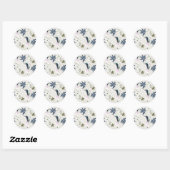 Hummingvogels en witte bloemen. ronde sticker (Vel)