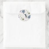 Hummingvogels en witte bloemen. ronde sticker (Tas)