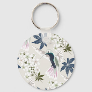 Hummingvogels en witte bloemen. sleutelhanger