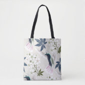 Hummingvogels en witte bloemen. tote bag (Voorkant)