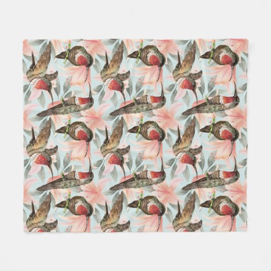 Hummingvogels Fleece Blanket (Voorkant (Horizontaal))