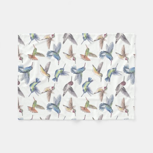 Hummingvogels Fleece Deken (Voorkant (Horizontaal))