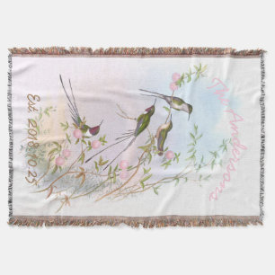  Hummingvogels Floral Custom Wedding Gift Deken