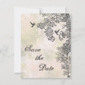 Hummingvogels Floral Sparen de DatumBericht van he Save The Date (Voorkant)