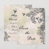 Hummingvogels Floral Sparen de DatumBericht van he Save The Date (Voorkant / Achterkant)