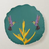 Hummingvogels Gele bloem Rond Kussen (Achterkant)