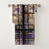 Hummingvogels Glas in lood Flowers Bath Towel Set Bad Handdoek (Insitu)