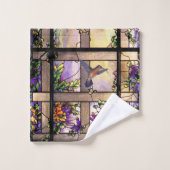 Hummingvogels Glas in lood Flowers Bath Towel Set Bad Handdoek (Wasdoekje)