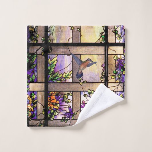 Hummingvogels Glas in lood Flowers Bath Towel Set Bad Handdoek (Wasdoekje)