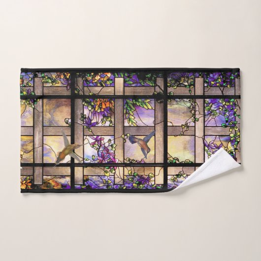 Hummingvogels Glas in lood Flowers Bath Towel Set Bad Handdoek (Handdoek)