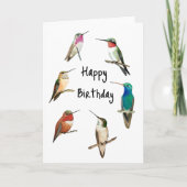 Hummingvogels Happy Birthday Kaart (Voorkant)