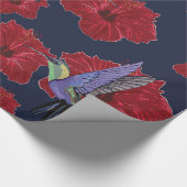 Hummingvogels Hibiscus Floral Art Cadeaupapier (Hoek)