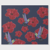 Hummingvogels Hibiscus Floral Art Cadeaupapier (Vlak)