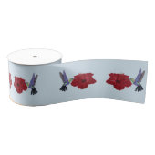 Hummingvogels Hibiscus Floral Art Grosgrain Lint (Spoel)