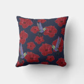 Hummingvogels Hibiscus Floral Art Kussen (Achterkant)