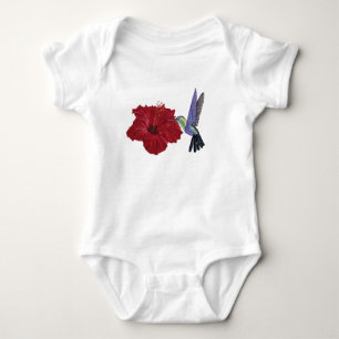 Hummingvogels Hibiscus Floral Art Romper