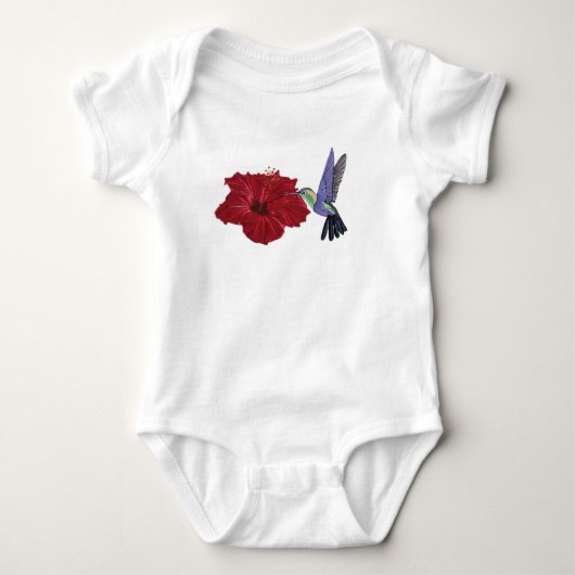 Hummingvogels Hibiscus Floral Art Romper (Voorkant)