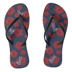 Hummingvogels Hibiscus Floral Art Teenslippers